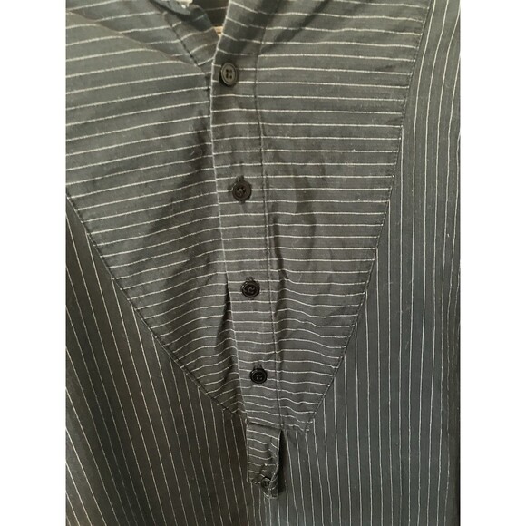 Scully Western Henley Shirt Mens Size XXL Banded Collar 1/4 Button Black White - Picture 3 of 7